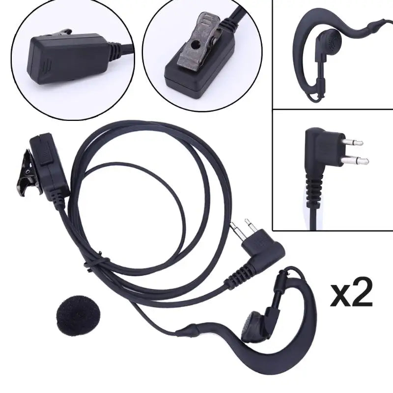 2Pcs 2-Pin Mic PTT Earpiece Headset for Motorola CB Radio CP88 CP040 CP100 for Motorola XTN XV AX Series Radio