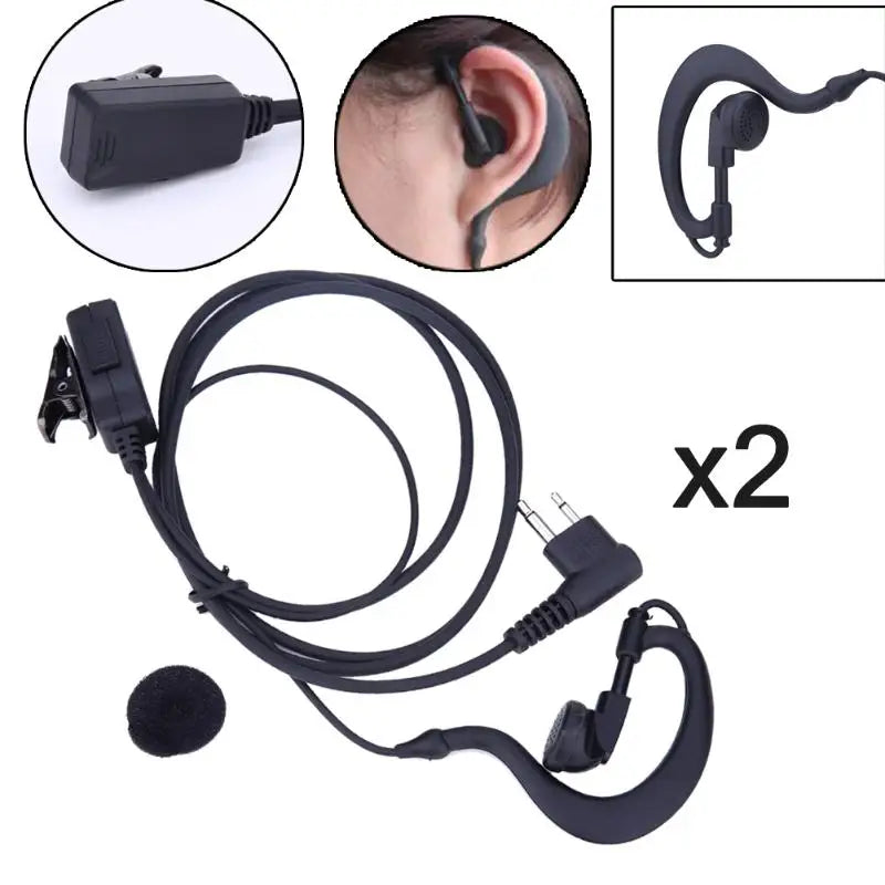 2Pcs 2-Pin Mic PTT Earpiece Headset for Motorola CB Radio CP88 CP040 CP100 for Motorola XTN XV AX Series Radio