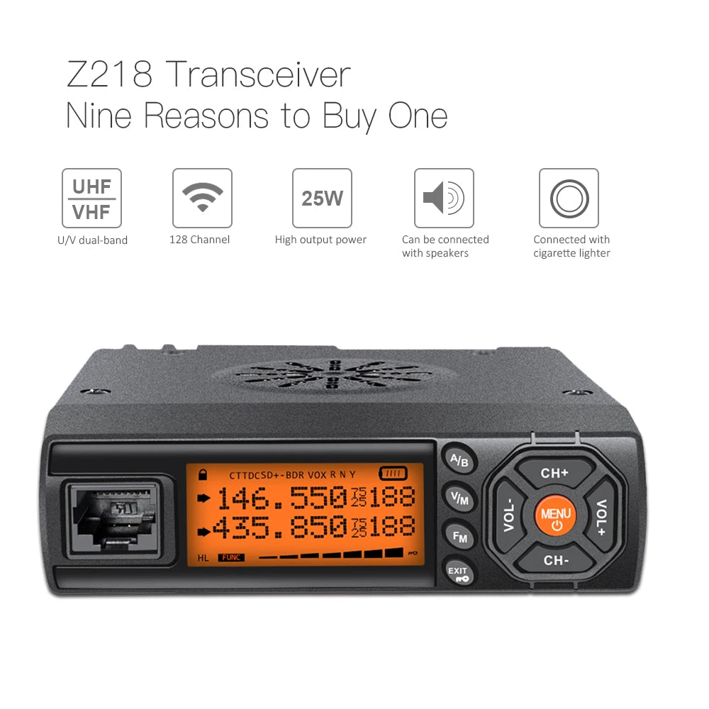 Zastone z218 VHF UHF Mini radio 25W Walkie Talkie car Two Way radio comunicador HF Transceiver