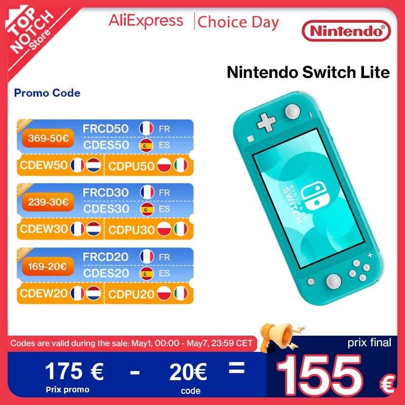 Nintendo Switch Lite - 32GB Battery 3570mah 5.5 ''Compact and light weight Built-in controls Compatible games consoles