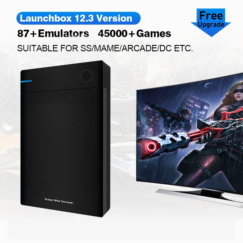 Launchbox Game Hard Drive Is Suitable For Windows Built-in 45000+ Games Suitable For 3D Games Game HDD with Big Box