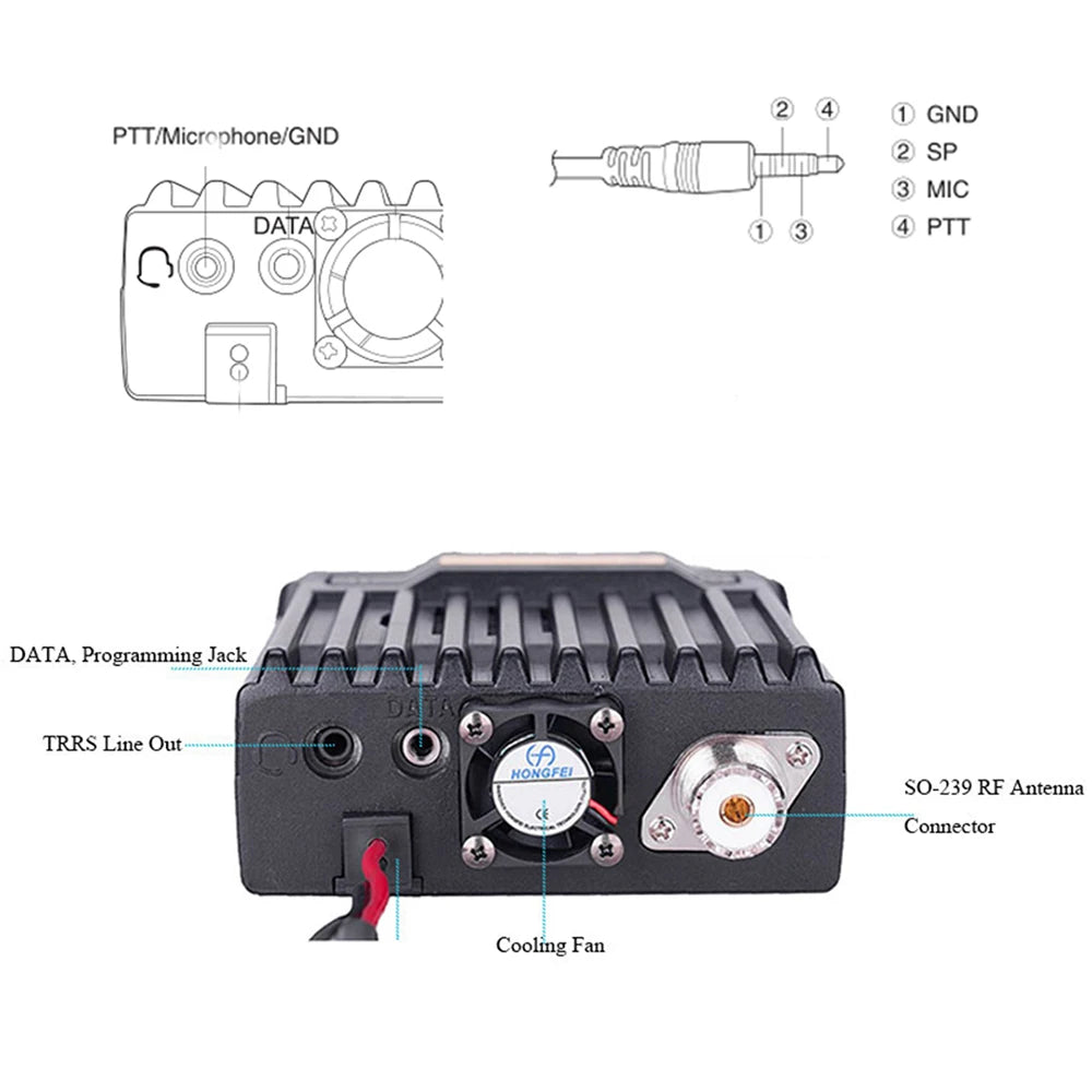 QYT KT-7900D 25W Quad Band Latest Version Mini Mobile Radio 136-174/220-260/350-390/400-480MHz kt 7900D Walkie Talkie 10 KM