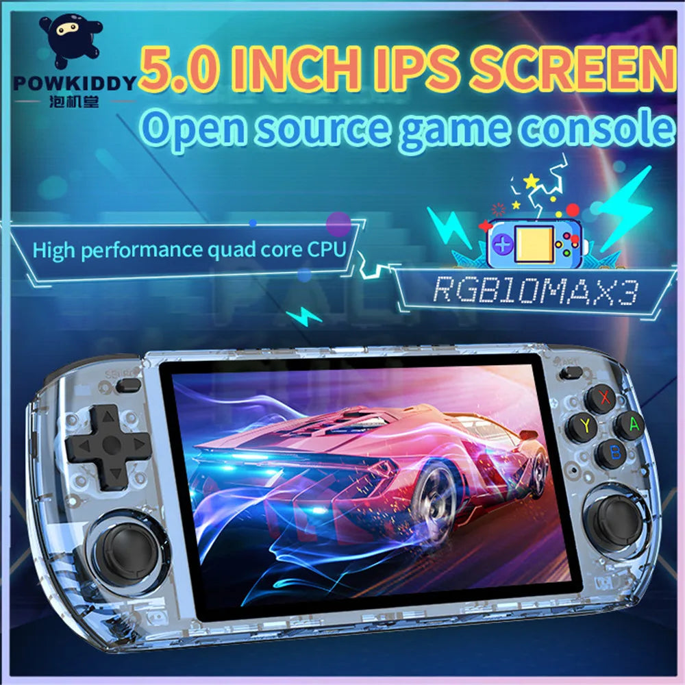 RGB10 MAX3 Retro Handheld Game Console RGB10max Open Source 5 Inch 1280*720 IPS Screen RK3566 HD Video Game Player Kid's Gift