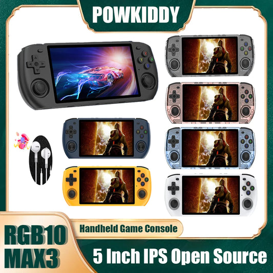 RGB10 MAX3 Retro Handheld Game Console RGB10max Open Source 5 Inch 1280*720 IPS Screen RK3566 HD Video Game Player Kid's Gift