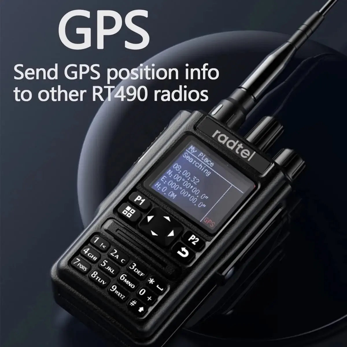 Radtel RT-490 GPS Blutooth APP Amateur Ham Two Way Radio 256CH Air Band Walkie Talkie USB-C VOX SOS LCD Police Scanner Aviation