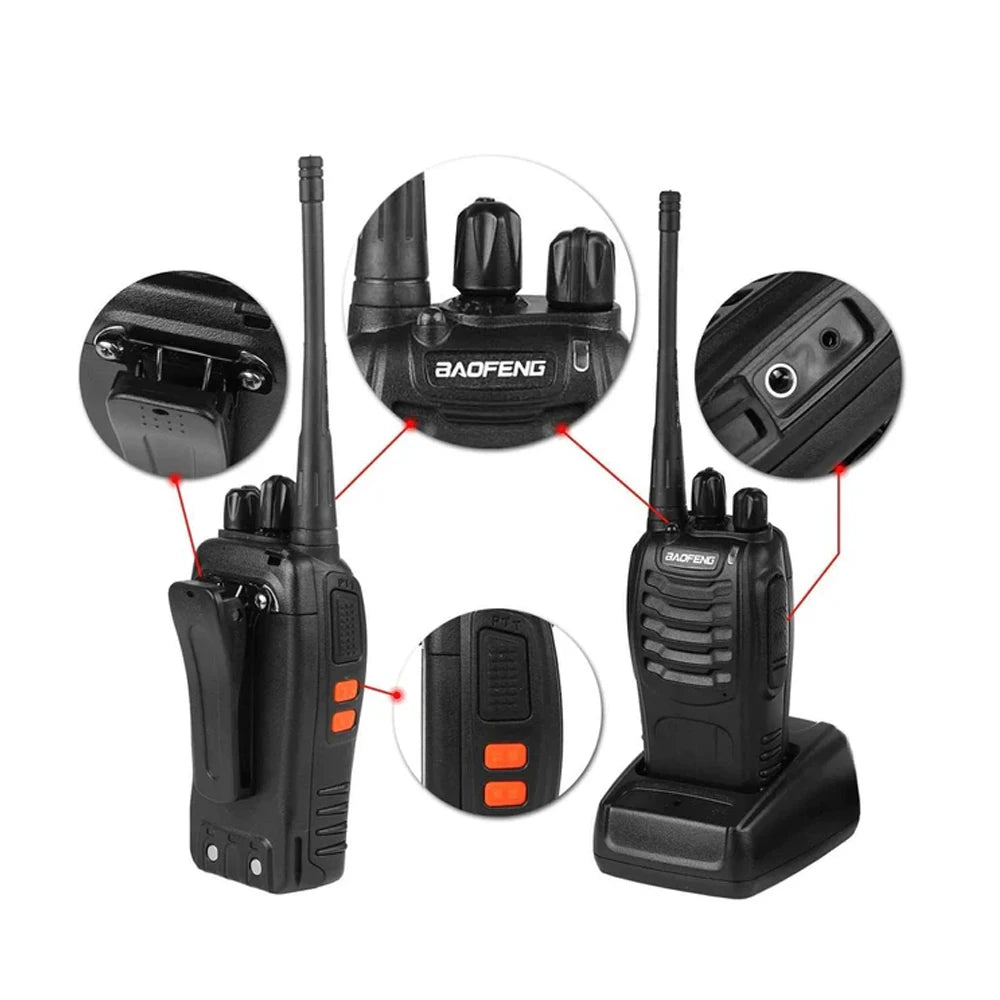 Manufactor Wholesale 6pcs 888S original Baofeng 5W high-power walkie-talkie 10KM long-distance communication ultra-long standby