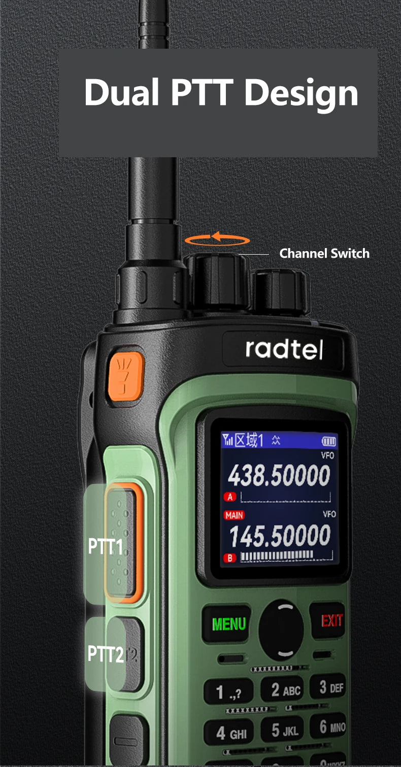 Radtel RT-330 Gps Bluetooth App Programming Amateur Radio 10W Power Full Band 136-520MHz TX RX Aviation Frequency  Receive NOAA